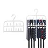xyuayamz Portacravatte da Armadio, Porta Cinture, Doppio Strato Porta Cinture da Armadio, Portacravatte per Appendere Cravatte, Cinture, Sciarpe E Scialli, Design con Ganci Sfalsati, 2 Pezzi, Bianco