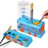 Foyucool Detergente per pennelli, con 10 pennelli, Blu | risciacquo a ciclo dell'acqua con portapennelli e pallet, Brush Cleaner, Brush Rinser, per acrilico e colori a base d'acqua