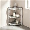KJHWYXD Mensola Doccia Angolare In Acciaio Inox, Porta Shampoo Doccia Senza Forare | Portaoggetti Doccia Da Terra Con Piedini Regolabili, Triangolo Organizer Bagno, Per Shampoo, Bagnoschiuma, Contenere Sapone