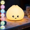 YOUYIKE Luce Notturna Bambini, Dumpling Lampada Silicone Touch Senza Fili Ricaricabili USB LED Abat Jour da Comodino Luminosità Regolabile Funzione Timer per Camera da Letto
