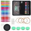 Lwuey Set di Ferri da Maglia - Lunghezza 5 cm Set di 12 Ferri Circolari Intercambiabili in Alluminio da 3 mm a 8 mm per Maglia Fai da Te e Lavori a Mano