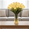 generic Tulipani luminosi luminosi romantici e luminosi, 15 pezzi, tulipani luminosi, a forma di fiore artificiale, per camera da letto, comodino, decorazione regalo per la festa della mamma (giallo)