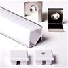 Aftertech® 2m 2metri 1616F 16x16mm PROFILO ALLUMINIO ANGOLARE PER STRISCE STRIP LED BARRA RIGIDA 2MT + COVER BIANCA