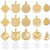 PH PandaHall 30pz Ciondolo Vassoio per Resina 5 Stili Ciondoli Cabochon Vuoti Oro con 30pz Cabochon in Vetro Trasparente per la Creazione di Gioielli Collana Orecchino Artigianato Fai Da Te