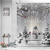 Hnmdmyi Tenda da doccia Natale 180x200, Inverno pupazzo di neve fiocco di neve albero di Natale cardinale uccello vacanza grigio tenda da bagno impermeabile poliestere tessuto lavabile tenda da bagno