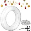 dsDAEDK Filo di nylon trasparente da 0,8 mm, 170 m, cordino trasparente resistente agli strappi, con 120 pezzi, capacità di carico 75 lbs, corda di nylon trasparente da appendere, fai da te, pesca