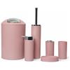 GMMH - Set di 6 accessori da bagno, con dispenser per sapone, porta saponetta e scopino per WC (rosa)