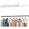 HAOSJINY Asta appendiabiti da 25 mm, asta appendiabiti allungabile con 2 supporti, asta ovale per armadio, finestra (bianco, lunghezza 100-130 cm)