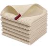 Tupenofif Set di 4 Strofinacci da Cucina in Cotone Beige - Panni assorbenti con Struttura a Nido d'Ape (30x30 cm) - Panni da Cucina Morbidi e Panni per la Pulizia, Asciugatura Rapida e Senza
