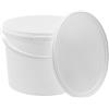 BenBow Secchio con coperchio, 10 l, bianco, 10 x 10 litri, per alimenti, stabile, ermetico, a prova di perdite, inodore, contenitore in plastica - vuoto