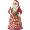 Enesco Jim Shore Heartwood Creek Babbo Natale con un mini pupazzo di neve, globo di neve, 26 cm, multicolore
