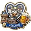 Ciffre Magnete in legno a forma di cuore di pan di zenzero, per Oktoberfest di | Calamita in legno colorata con cuore di pan di zenzero, boccale di birra e motivi di festa popolare