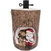 Generico Base Supporto Albero di Natale con Tronco Realistico 35 cm | Con Babbo Natale e Orsetto, LED Illuminata