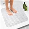 OuroDyn Tappetino Doccia Antiscivolo 80x80cm Tappetino massaggiante antibatterico Piatto Doccia Rettangolare con Ventose Morbido sui Piedi Lavabile in Lavatrice Anziani Doccia,Vasca Bagno (Grigio)