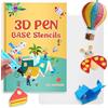 LEMONSTONE Libro da disegno con stampa 3D con una piastra trasparente, 42 fogli, 65 motivi, stencil riutilizzabili per bambini, per penna 3D per bambini, fai da te