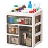Gevvnss Contenitore per medicinali a 4 ripiani con cassetti trasparenti, organizer da scrivania multifunzionale per pillole, pronto soccorso, cosmetici, trucco e forniture per ufficio, 28 x 20 x 32 cm