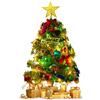 AnNissa Albero di Natale Piccolo, Mini Alberi di Natale, Albero di Natale Artificiale 50cm, con luci a LED e Ornamenti da Appendere Per Decorazioni,Albero di Natale da Tavolo, per Natale Decorazioni Tavola