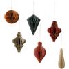 NICROLANDEE Decorazioni natalizie da appendere, 6 pezzi | Mini ornamenti natalizi in carta 3D con bordo glitterato, per decorazioni per albero di Natale, feste di Natale, Capodanno