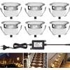 CHNXU Set Ø30 mm LED Faretto da incasso da esterno IP67 impermeabile 0.6 W faretto da incasso, gradini giardino terrazzo da incasso bianco caldo