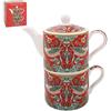 The Leonardo Collection William Morris Strawberry Thief Tea for One | Set di teiera e tazza in ceramica | Bellissimo regalo per uso domestico | elegante teiera stampata