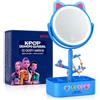 Get Trend KPop Demon Hunters Specchio Trucco con Luci LED Touch, Huntrix Specchio da Tavolo Portatile a Batteria e USB, Specchiera Trucco Inclinabile con Base, Regalo Ragazza Make Up