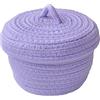 TOKYMOON 15 x 9,9 cm, piccola corda di cotone intrecciata rotonda per bambini, con coperchio, per lavanderia, camera da letto, bagno, cestino portaoggetti per animali domestici