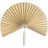 Generic Grande Ventilatore da Parete in bambù, Intrecciato a Mano, Pieghevole, Stile Boho, con Nappe, Ideale da Appendere sopra Il Letto o da Appendere alla Parete della Camera da Letto. (15x31Inch)
