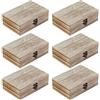 Sixfolo 6 Pezzi Piccole Scatole in Legno 15x10x5cm Cassette Legno Vintage con Coperchio Scrigno Legno Portaoggetti Rettangolare per Decorazione Fai da te e Gioielli Conservazione
