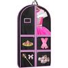 LUPATDY Borsa Porta Abiti per Bambini, Borsa per Vestiti con 5 Tasche con Cerniera, Porta Camicie da Viaggio Sacchetti Vestiti Copriabiti Antipolvere con Finestra Trasparente, Copriabiti da Armadio, Rosa