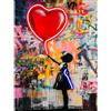 Palais Royal Quadro Stampa su Tela con LED Heart Baloon 60x80cm