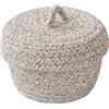 TOKYMOON 15 x 9,9 cm, piccola corda di cotone intrecciata rotonda per bambini, con coperchio, per lavanderia, camera da letto, bagno, cestino portaoggetti per animali domestici
