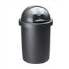 Rotho Roll Bob Cestino Rotondo con Coperchio, Plastica (PP) senza BPA, Nero, 30 L, 35.5 x 35.5 x 59.5 cm