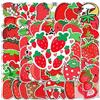 LYLSDSB Adesivi a forma di fragola, 50 pezzi, in vinile, per bottiglie d'acqua, per bicicletta, laptop, bagagli, computer, auto, chitarra, impermeabile, Kawaii, Strawberry, per ragazze, bambini, adolescenti