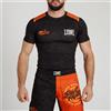 Leone Rashguard Maniche Corte Street Fighter Nero/Arancio da Uomo