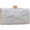 CORIOS Borsetta da Sera Donna Strass Clutch Elegante Paillettes Borsa a Spalla Pochette Piccolo con Catena Borsa Sposa Gorgeous Borsa a Tracolla per Ballo Festa Cerimonia Cocktail Argento