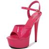 Ichlovdu Sandali sexy da donna con tacco alto, 15 cm, a spillo con plateau da 5 cm, con punta aperta, eleganti scarpe per feste e palcoscenico