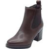 Valleverde 17201 marrone scarpe donna stivaletto zip elastico pelle tacco