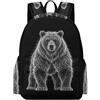 TPISLI Zainetti Bear Alunni Elementare Borsa Scuola Aanimal Theme Bambino Classe 2-4 Cartella Elementare Leggero Resistente Regalo Scuola Uso Quotidiano Viaggio
