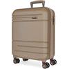 MOVOM Galaxy Valigia da cabina Blu 40 x 55 x 20 cm Rigida ABS Chiusura a combinazione laterale 37 L 3,08 kg 4 ruote doppie Bagagli a mano, Beige, 40 x 55 x 20 cm, Valigia