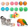 QingWing 12 Pezzi Palline Giocattolo per Uccelli, Palline da Gioco Colorate | Plastica Pallines da Gioco Colorate Pallina Giocattolo Campanella per Gatti Pappagalli Piccoli Uccelli Decorazione Gabbia
