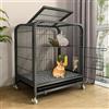 Generic Gabbia per conigli da interno con vassoi estraibili profondi e ruote universali, design a doppia porta per un facile accesso, rete metallica resistente per animali di piccola taglia