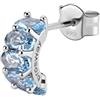 Brosway Orecchino Singolo Donna a Cerchio in Argento | Orecchini a Cerchio con Cloud Light Blue | Collezione FANCY - FCL09