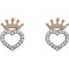 Disney E905643TZWL-B.PH - Orecchini a perno in argento Sterling placcato oro 18 carati a forma di cuore, taglia unica, in argento Sterling, con zirconia cubica