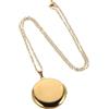 Hohopeti Acciaio Inossidabile Collana Porta Foto Oro Rotonda, Elegante | Apertura Fluida, Superficie Lucida a Specchio, Resistente All'usura, per Donne e Damigelle, Uso Quotidiano
