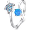 Teleye Anello tartaruga Anello di fidanzamento in argento sterling 925 per donna, SCR928