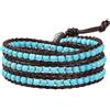 KELITCH Naturale Blu Cristallo Conchiglia Perla In Rilievo 3 Avvolgere Braccialetto Mano Intrecciata Moda Donne Gioielli