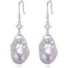 YAMI Orecchini da donna con perle barocche d'acqua dolce, orecchini in argento sterling 925 con perle bianche e leggere, ipoallergenici