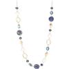 Dazylleco Collana lunga dorata da donna, con grandi perle di pietra, gioiello alla moda, regalo per la mamma