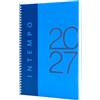 PRESTIGE & DELUXE Agenda 2027 Giornaliera spiralata in PPL polipropilene Blu - Intempo Formato A4 Dim. 21x30 cm + penna a scatto e segnalibro