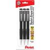 Pentel Portamine Twist Erase III, 0,9 mm, gomma da cancellare, mina HB super Hi-Polymer pre-caricata, fusto nero, confezione da 3, punta spessa